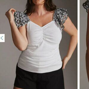 NWT Anthropologie Milkmaid Lace Strap Cami Top Size 3XL Y2K Babydoll white